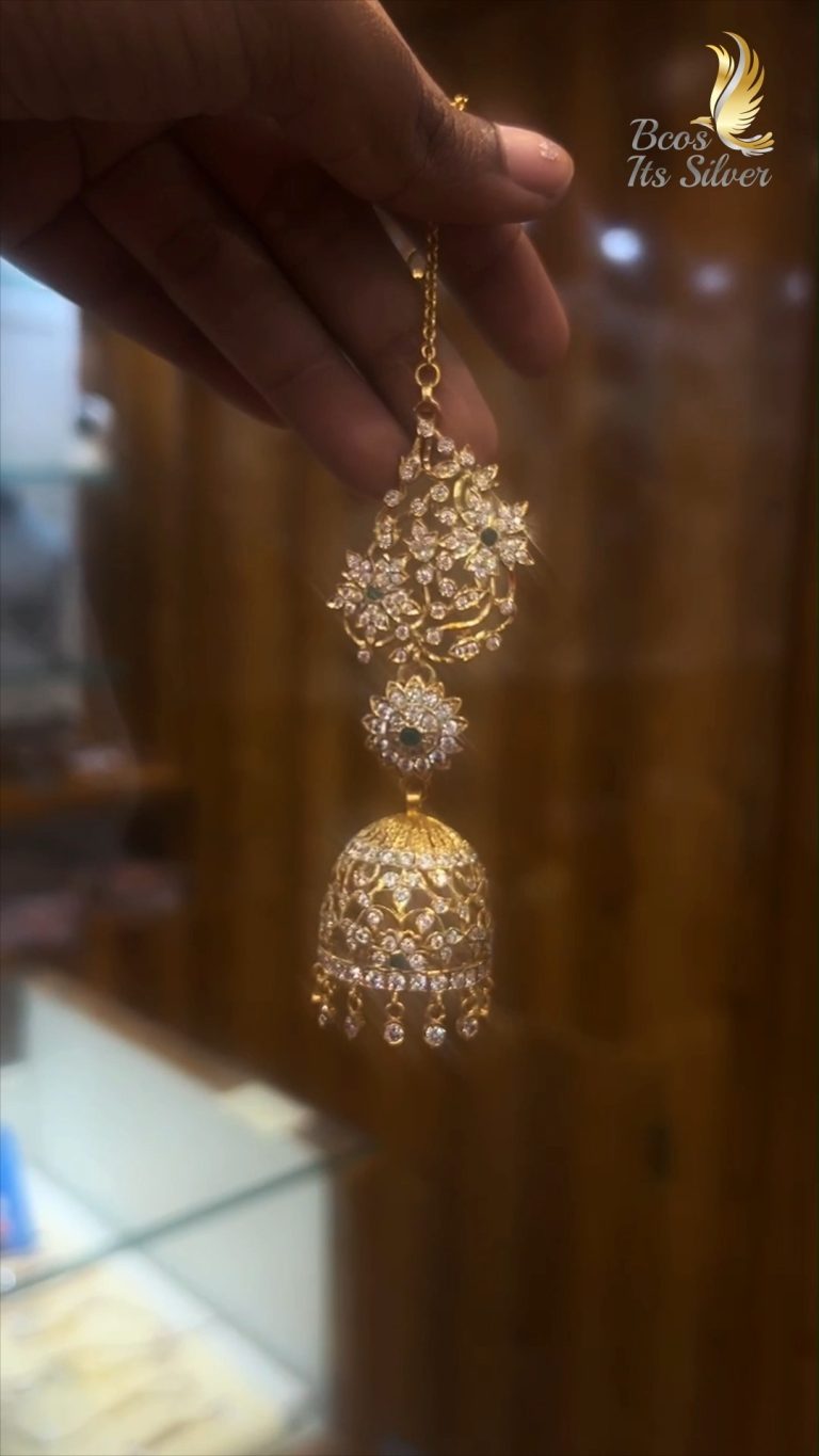 Gold Plated White Stone Jhumkas From 'Bcos Its Silver'