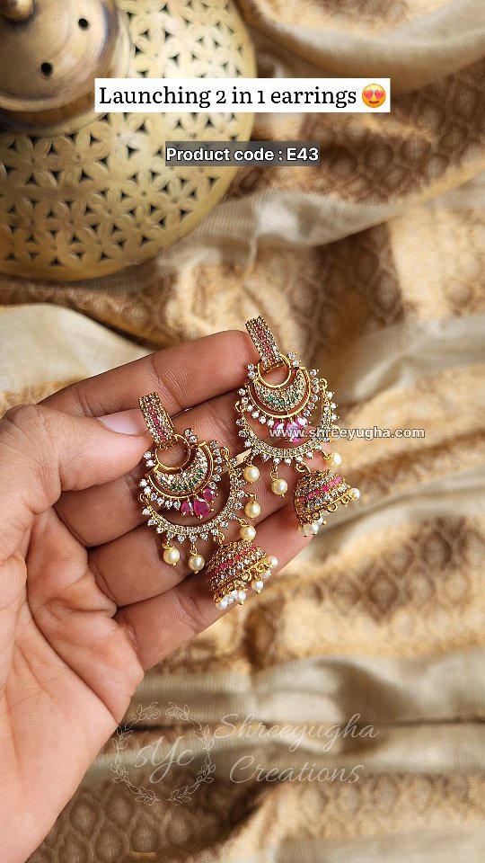 Imitation Chandbali Jhumkas From 'Shreeyugha Creations'