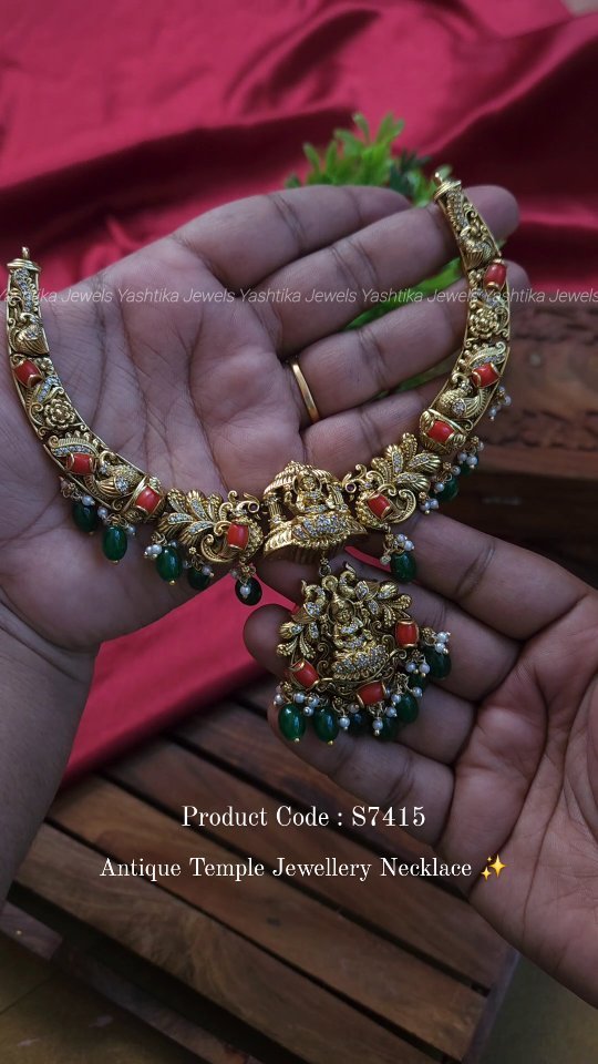 Imitation Lakshmi Pendant Temple Necklace From 'Yashtika Jewels'