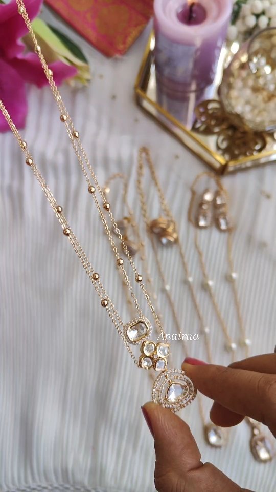 Imitation Polki Pendants &Chain From 'Anaira Official'