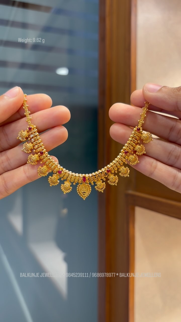 Lakshmi Pendant Gold Necklace From 'Balkunje Jewellers'