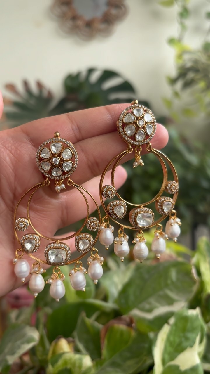 Polki Kundan Chandbali Earrings From 'Petals by Swathi'