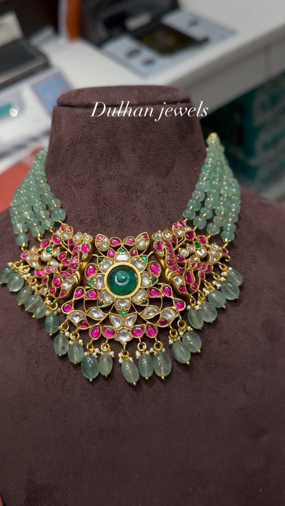 Pumpkin Beads Jadau Kundan Necklace From 'Dulhan Jewels'