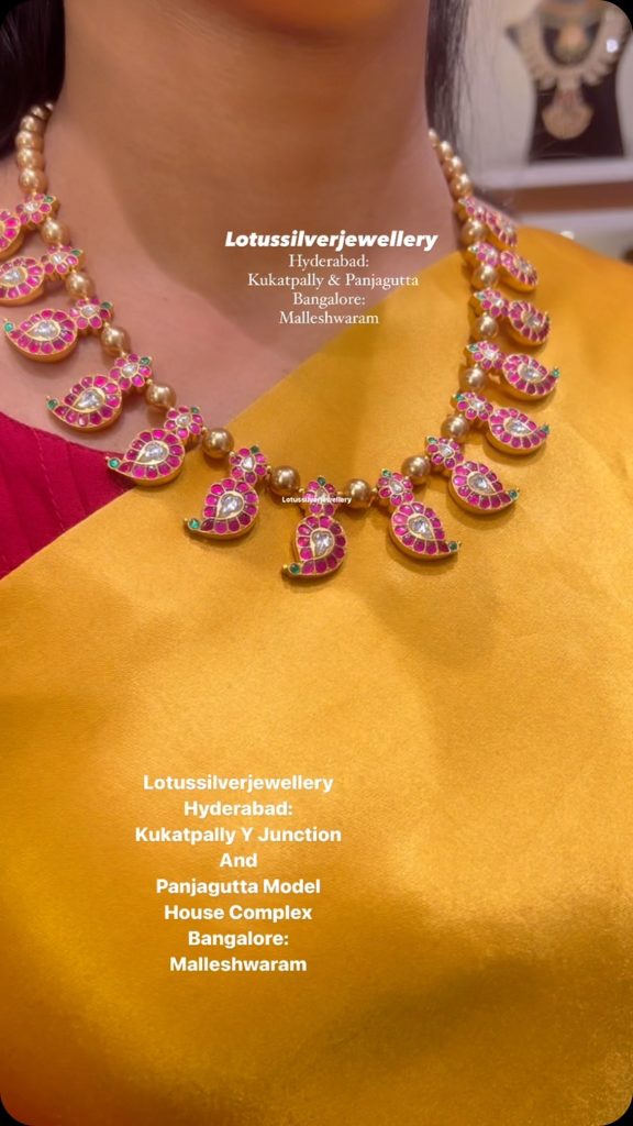 Gold Plated Kundan Stones Necklace From 'Antique Lotus'