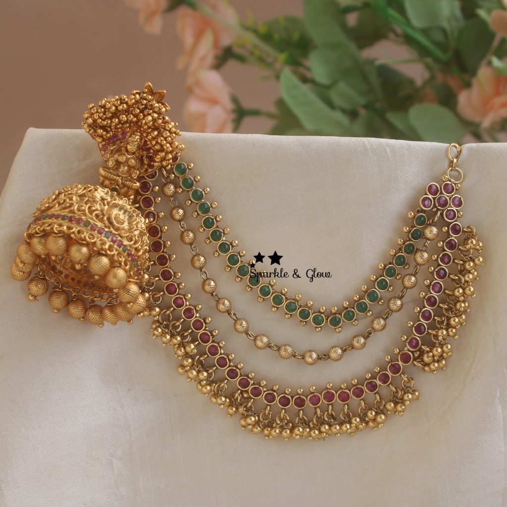 Beautiful Jhumukas and Earchains Collections From 'Sparkles By Archana'