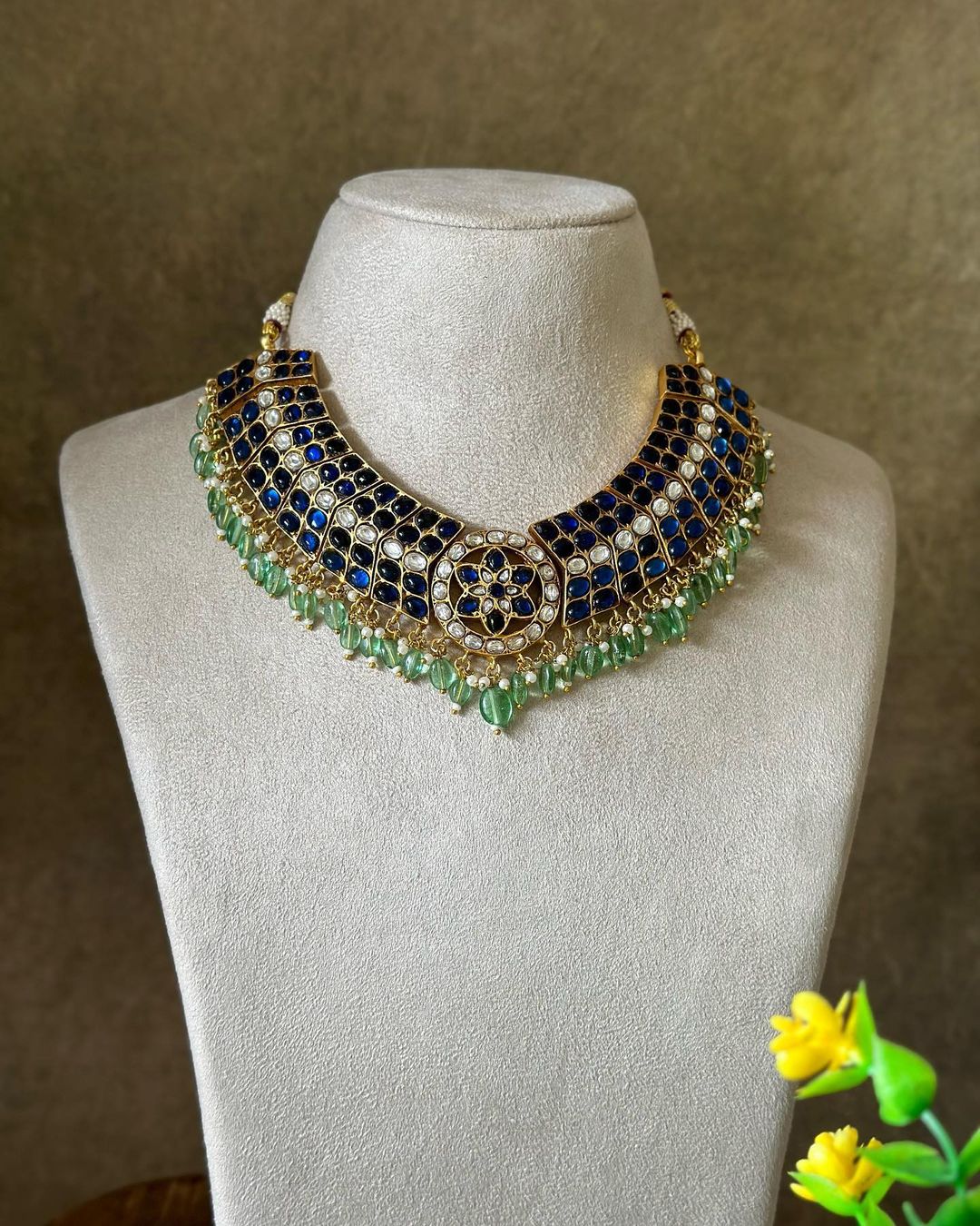 Gold Plated Jadau Kundan Necklace Sets From 'Aarvee'