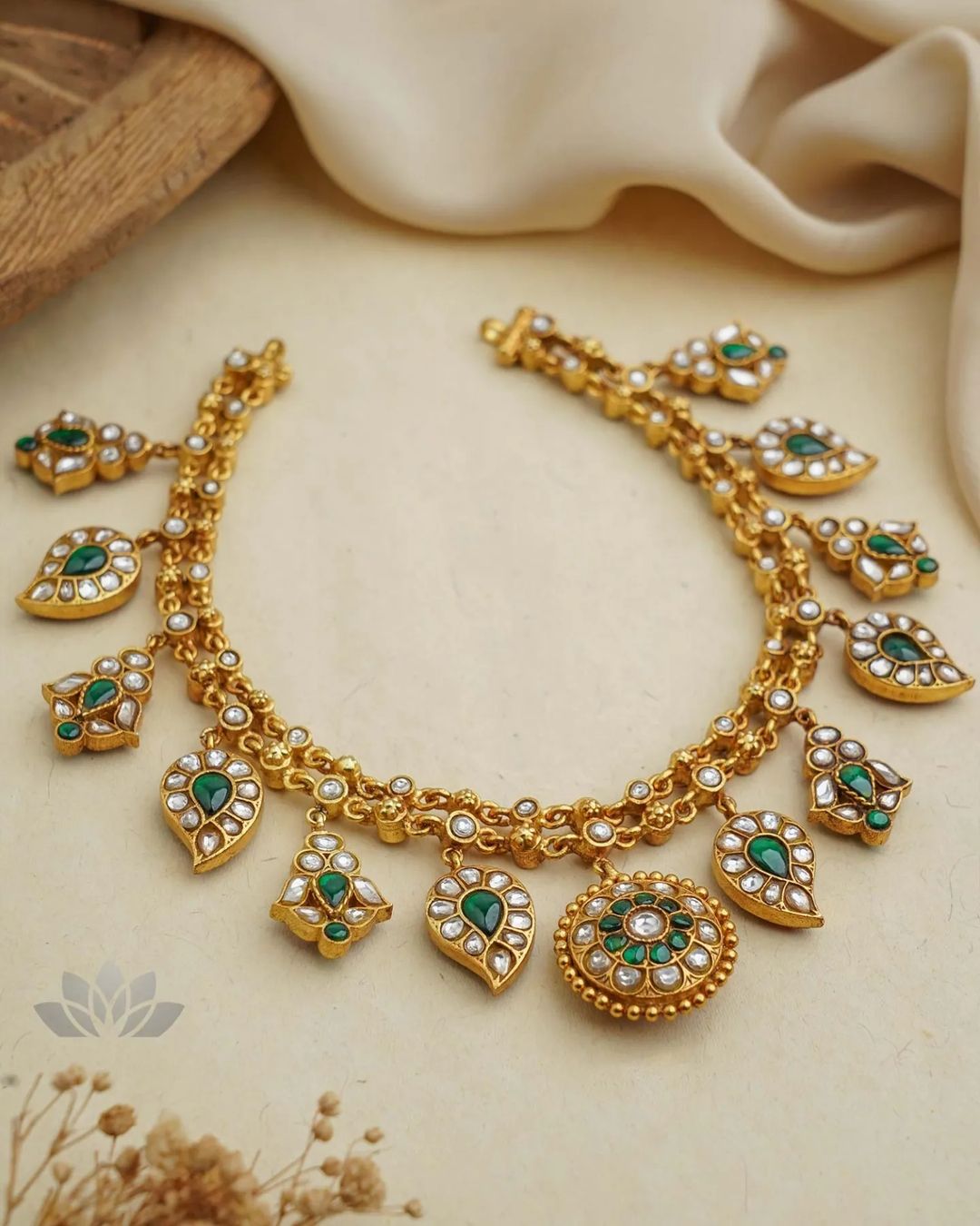 Gold Plated Multicolor Stone Necklace Sets From 'Prade Jewels'