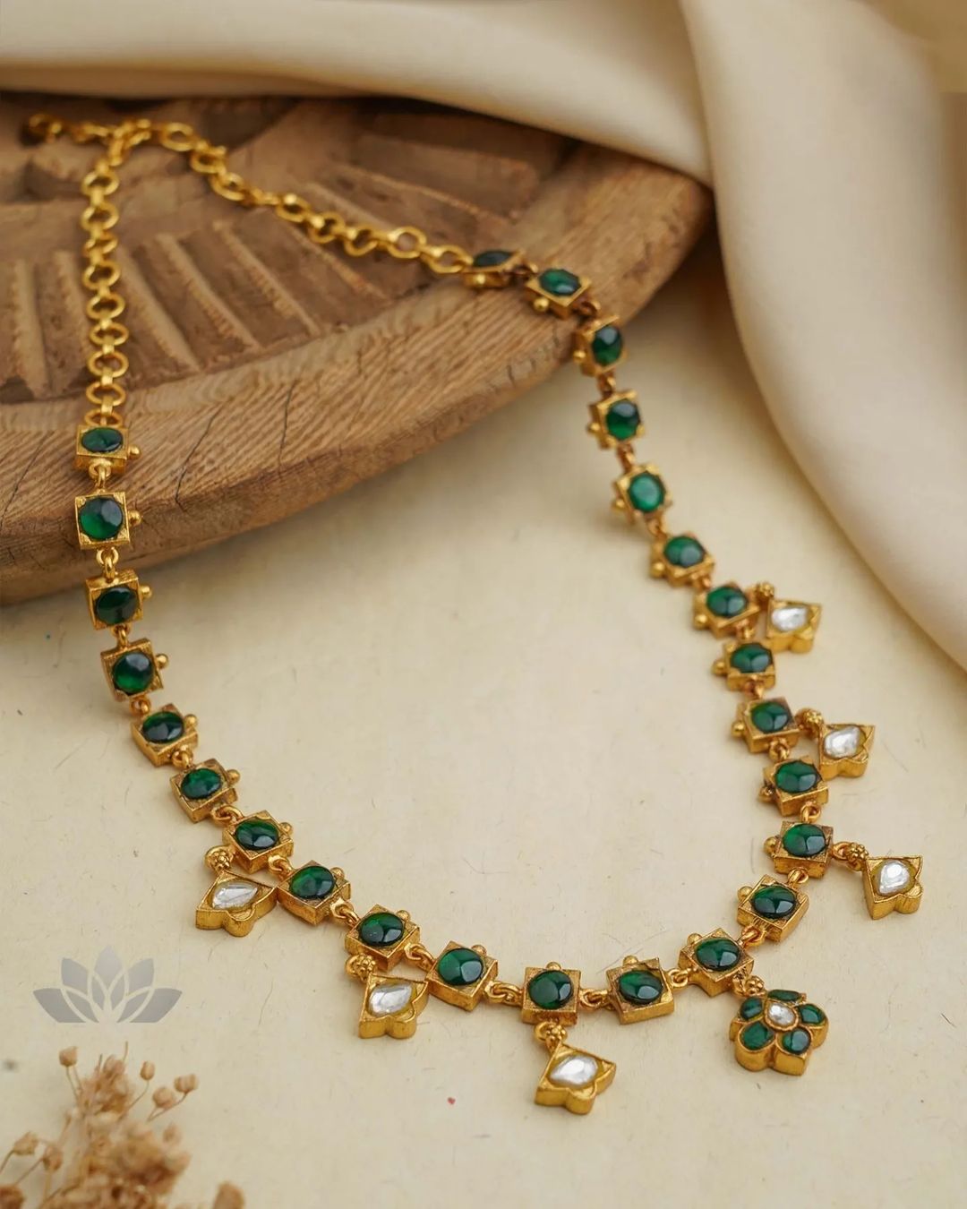 Gold Plated Multicolor Stone Necklace Sets From 'Prade Jewels'