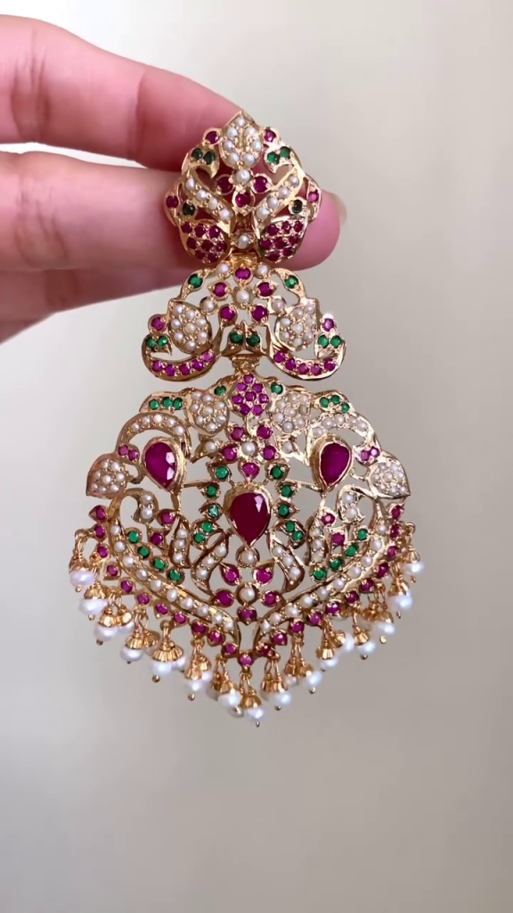 Gold Plated Silver Jadau Kundan Earrings From 'Rudradhan'