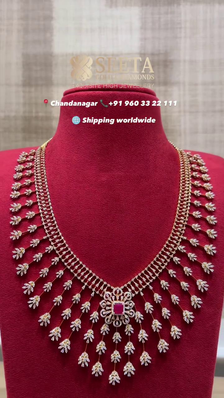 Gorgeous Diamond Long Necklace From 'Seeta Gold & Diamonds'