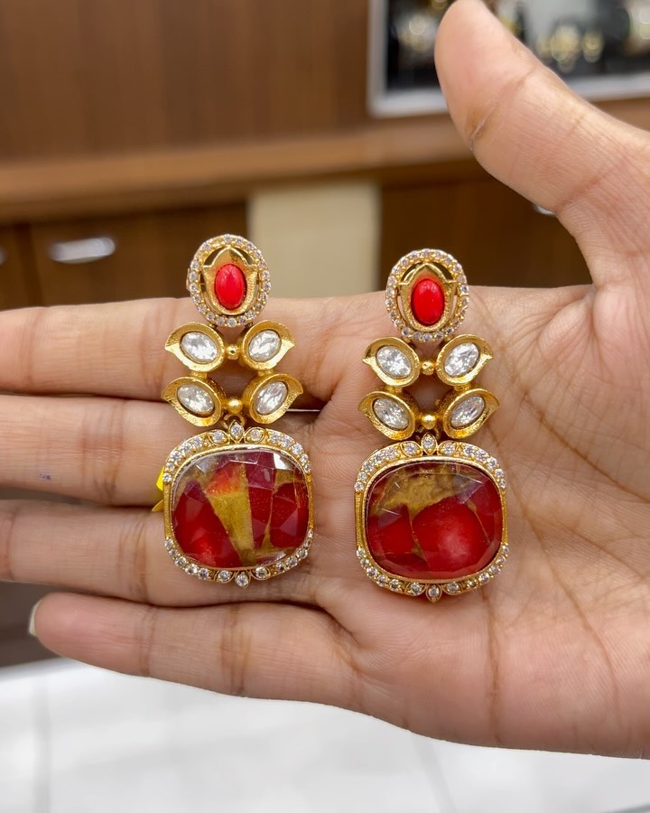 Imitation Beautiful Fire Stones Earrings From 'Shirini Jewellery Shop'