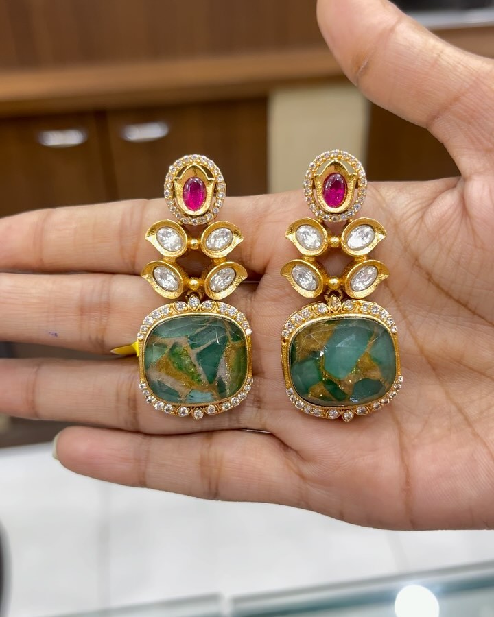 Imitation Beautiful Fire Stones Earrings From 'Shirini Jewellery Shop'