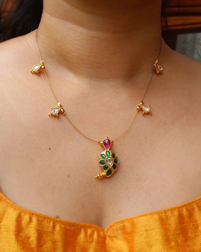 Imitation Kundan Pendant Invisible Necklace Collection From 'Zahana'