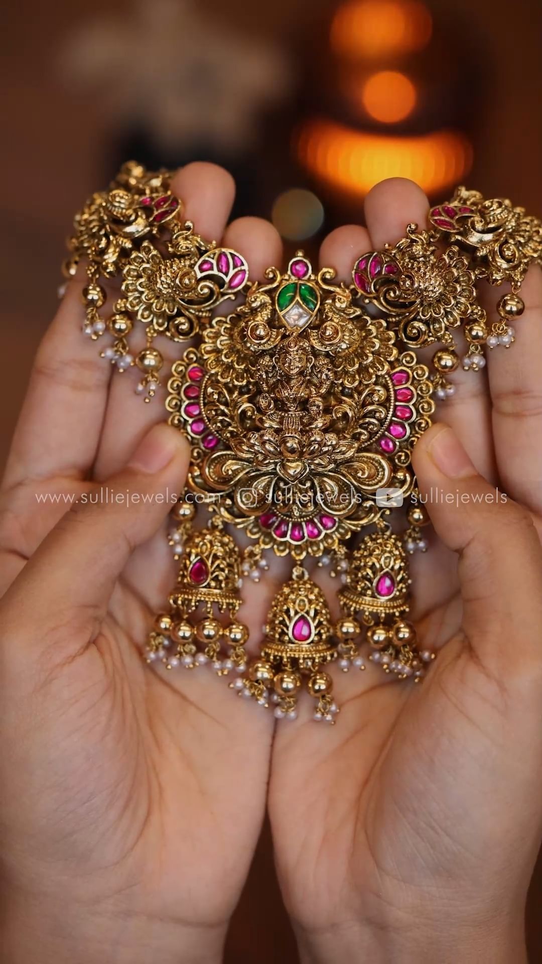 Imitation Lakshmi Pendant Long Necklace From 'Sullie JEwels'