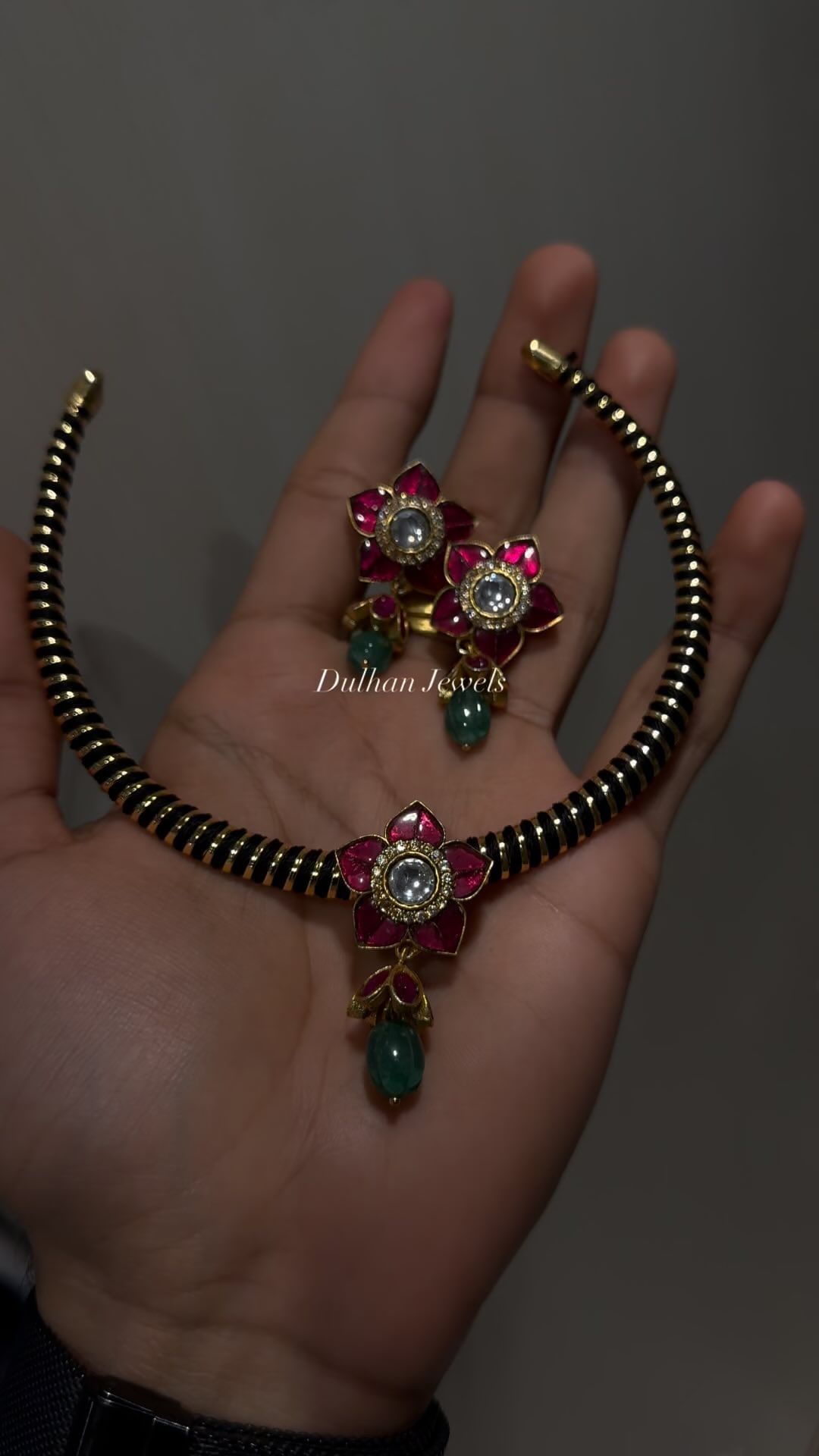 Jadau Kundan Thread Necklace with Earrings From 'Dulhan Jewels'