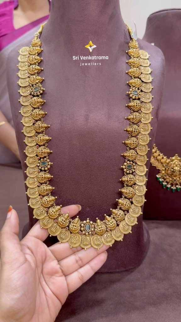 Kasulaperu Gold Long Necklace From 'Sri Venkatrama Jewellers'