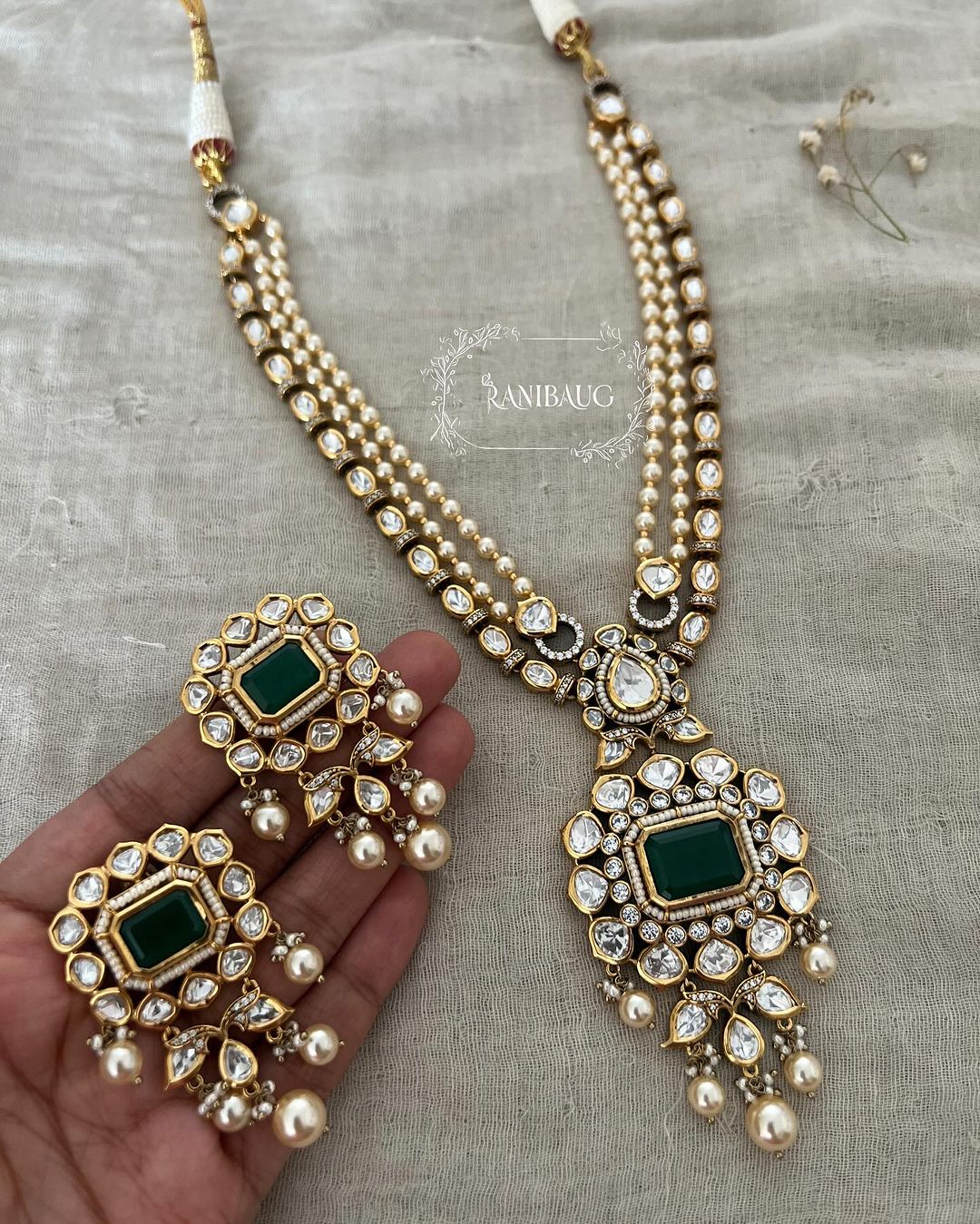 Moissanite Polki Beaded Necklaces From 'Rani Baug'