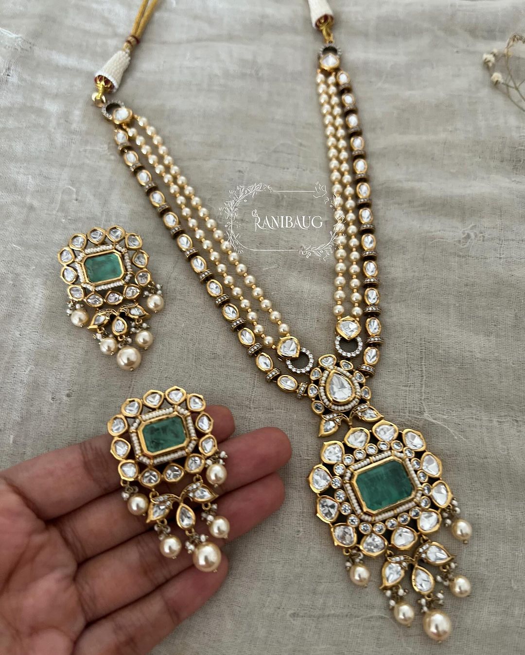 Moissanite Polki Beaded Necklaces From 'Rani Baug'