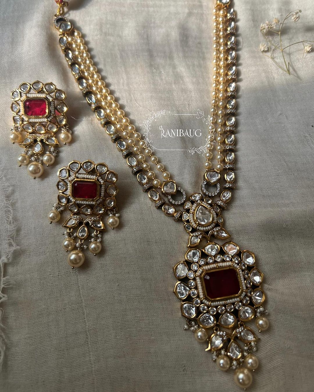 Moissanite Polki Beaded Necklaces From 'Rani Baug'