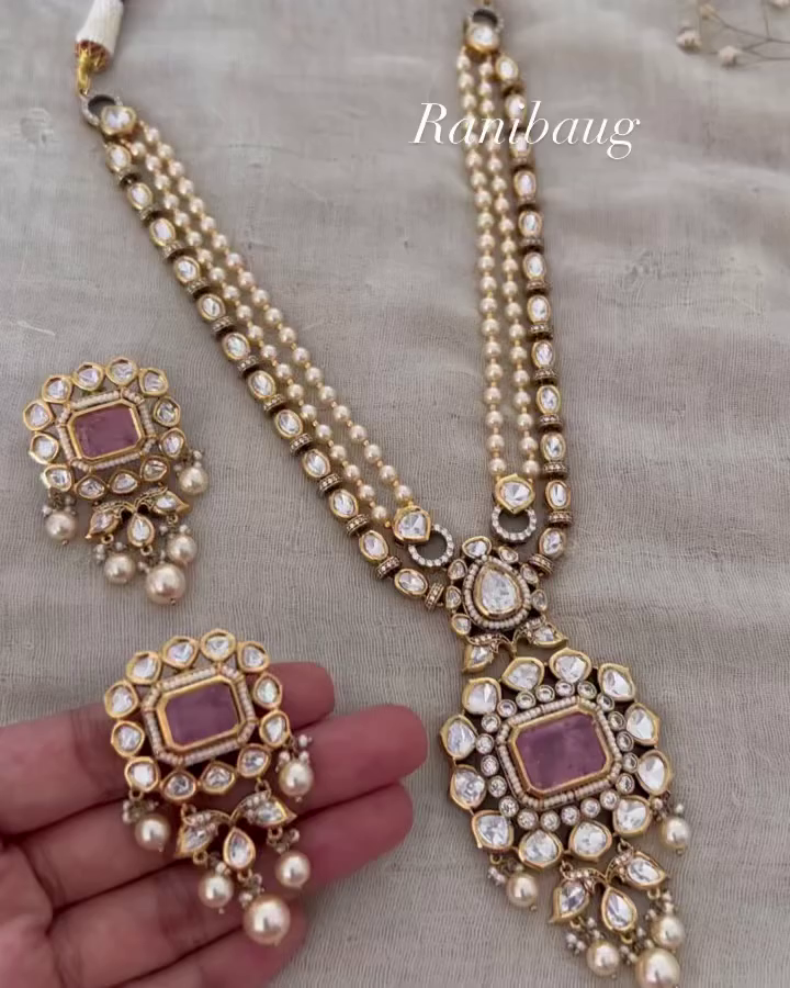 Moissanite Polki Beaded Necklaces From 'Rani Baug'