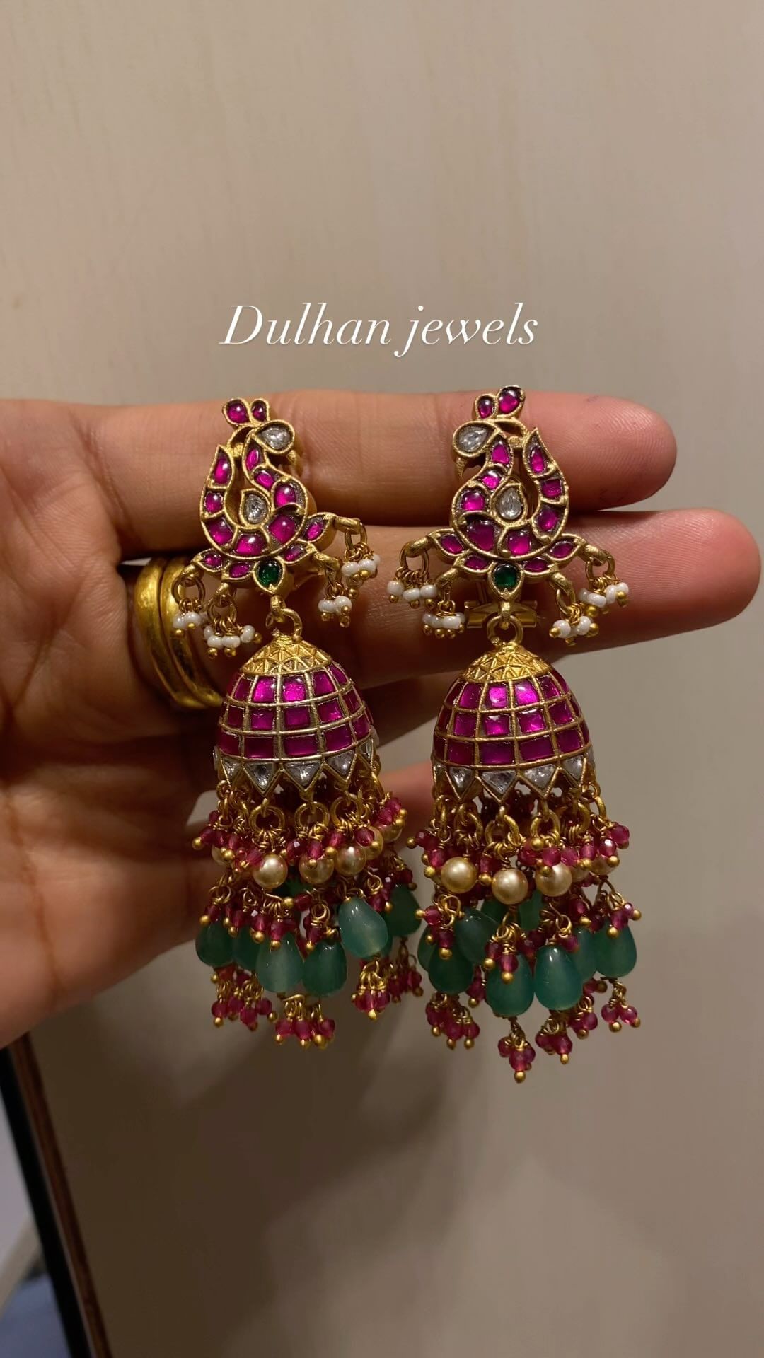 Traditional Bridal Jadau Kundan Jhumkas From 'Dulhan Jewels'