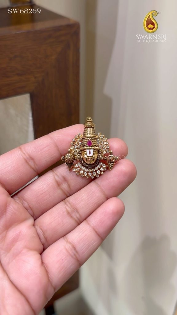 Traditional Lord Balaji Pendant From 'Swarnasrigold'