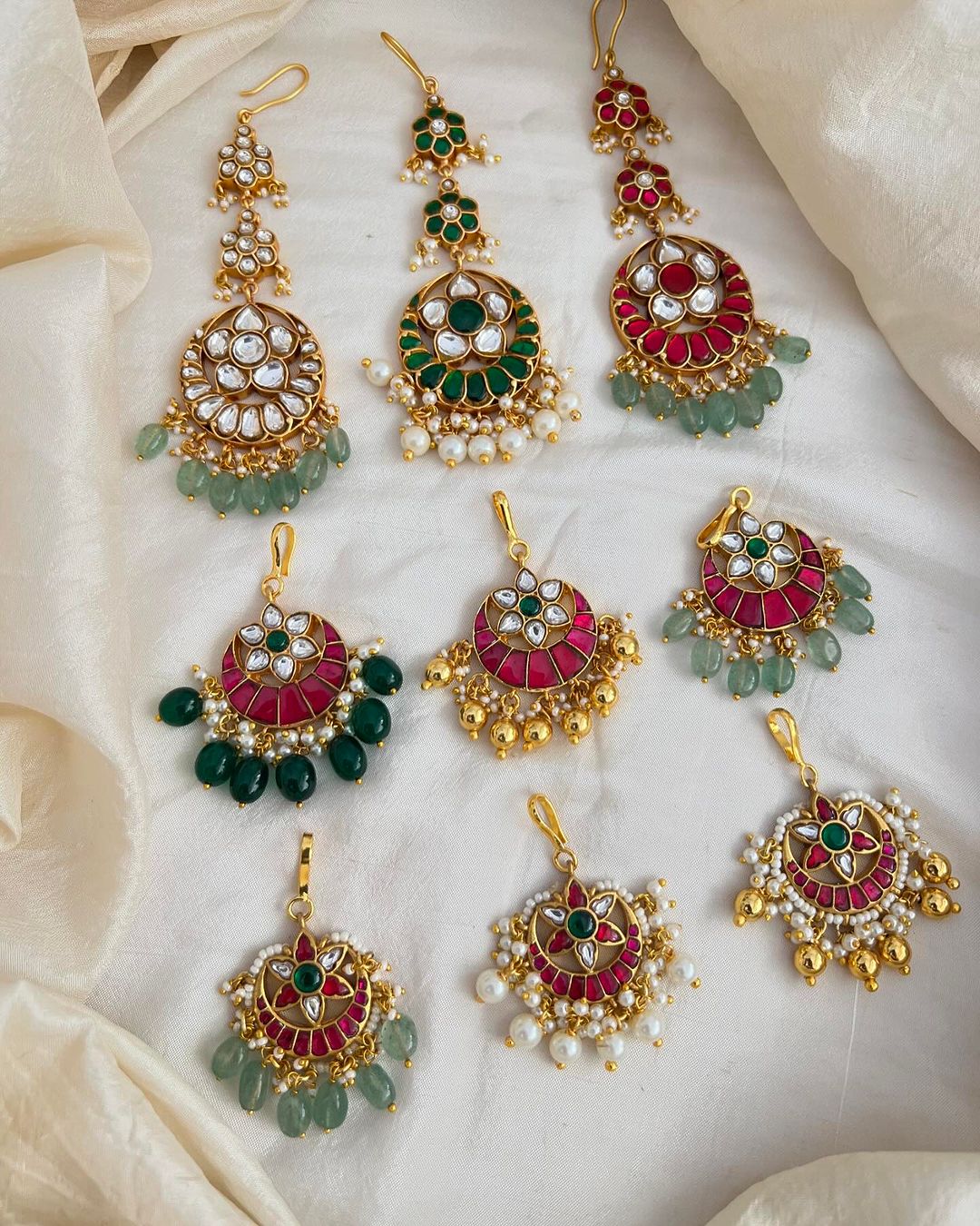 Beaded Jadau Kundan Short Maang Tikka From 'Vriksham'