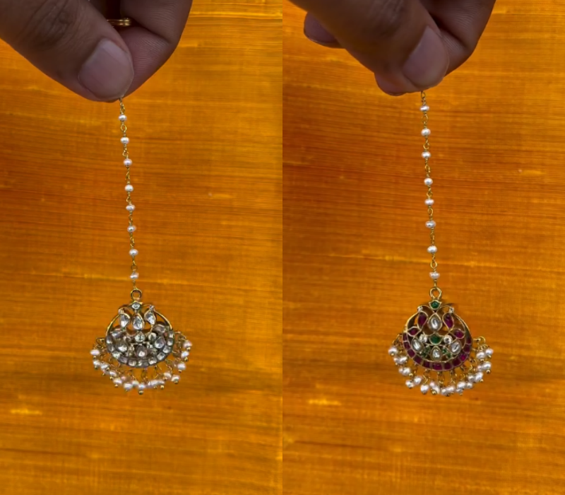 Gold Plated Reversible Maang Tikka From 'Creative Gems & Jewels'