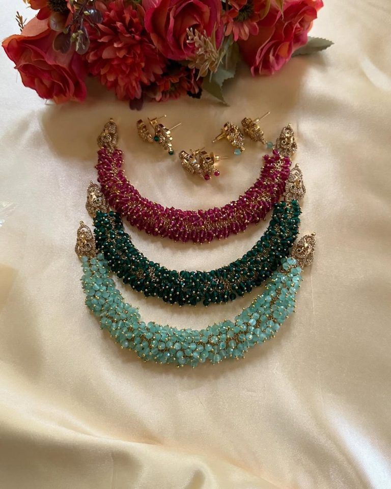 Imitation Color Bead Gungroo Necklace Sets From 'Hashtha Jewels'