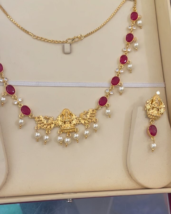 Imitation Kundan Stones Lakshmi Necklace From 'Shiva Collections' 