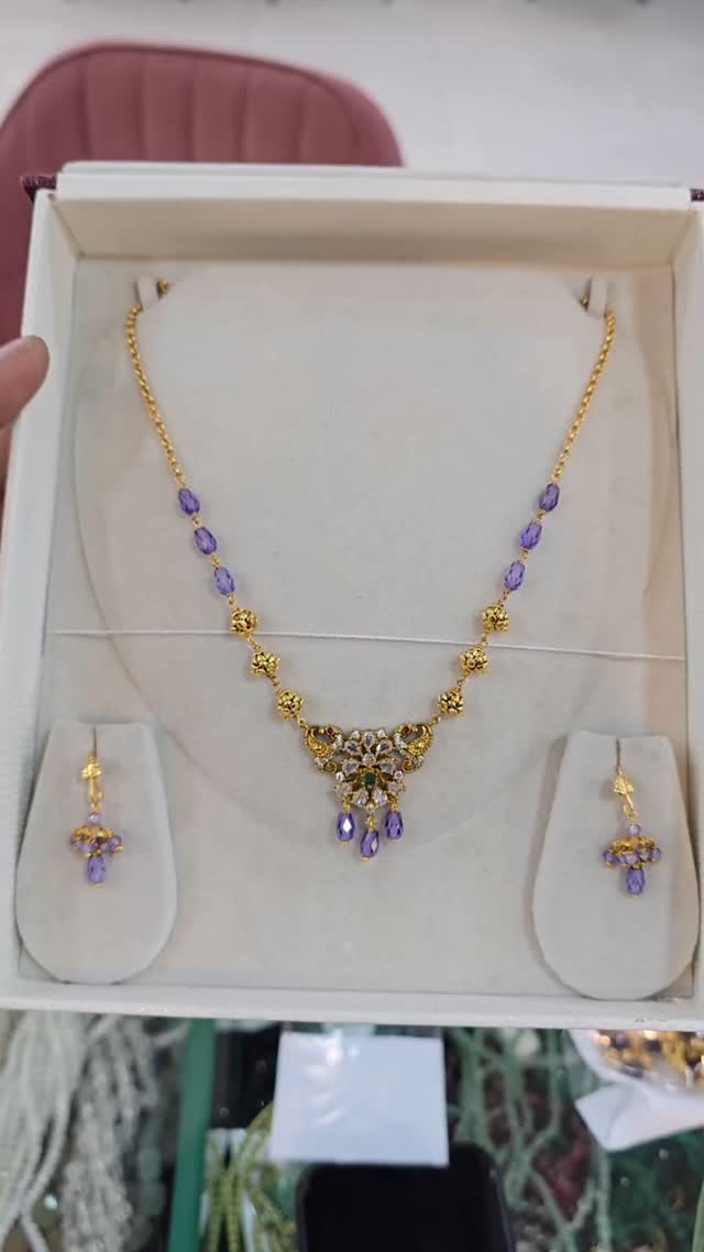 Imitation Purple Beaded Necklace From 'Alankar Jewel'