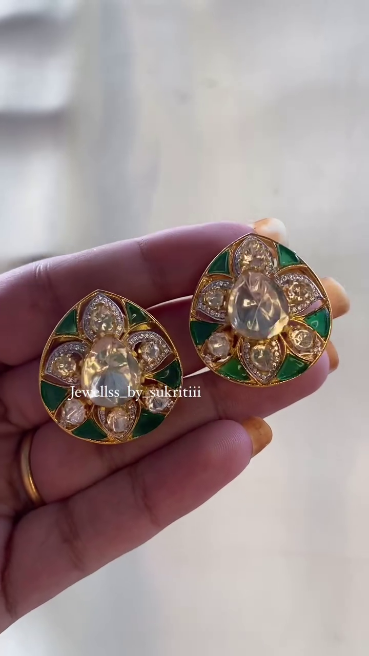 Moissanite Polki Stud Earrings From 'Jewels By Sukritii'