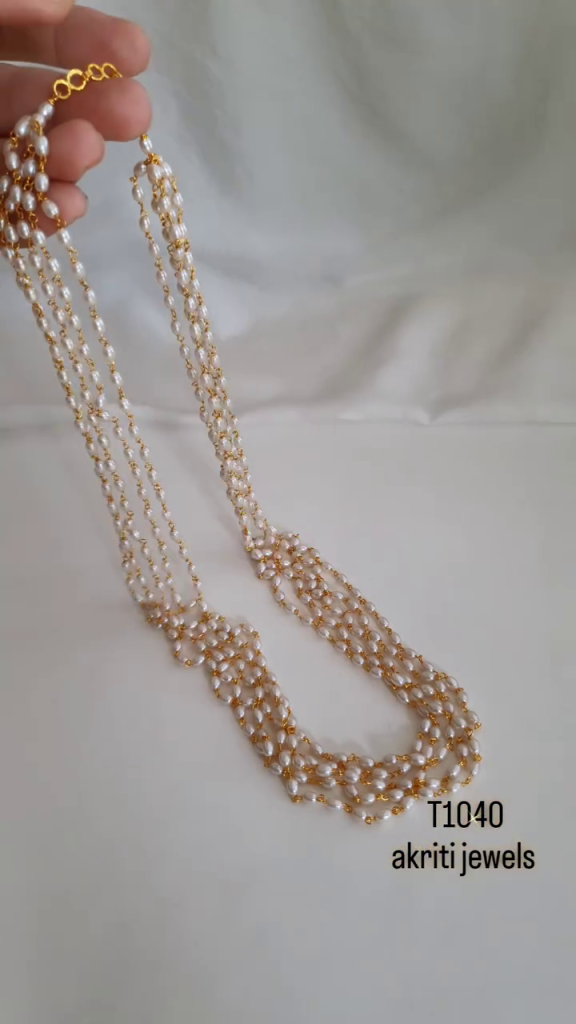 Multi Layer Rice Pearl Mala From 'Akriti Jewels'