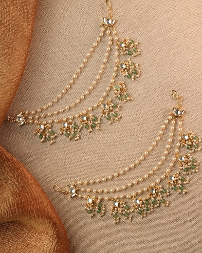 Pearl and Kundan Ear Chains Collection From 'Sreeni Accessories'