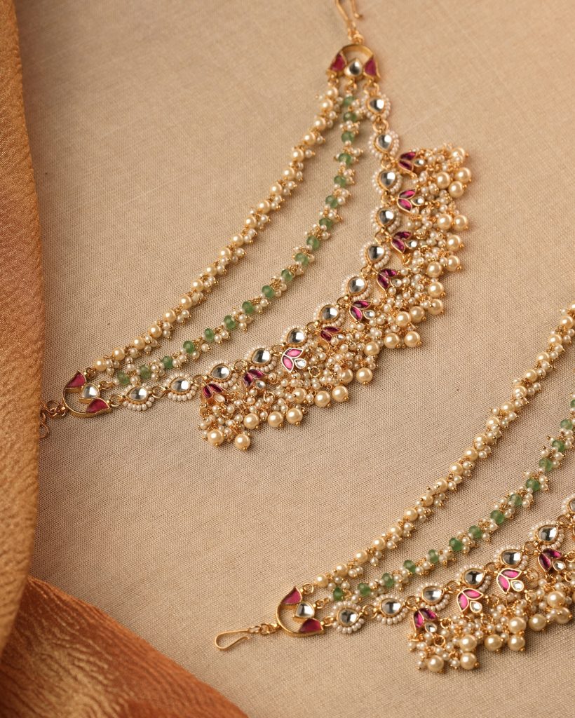 Pearl and Kundan Ear Chains Collection From 'Sreeni Accessories'