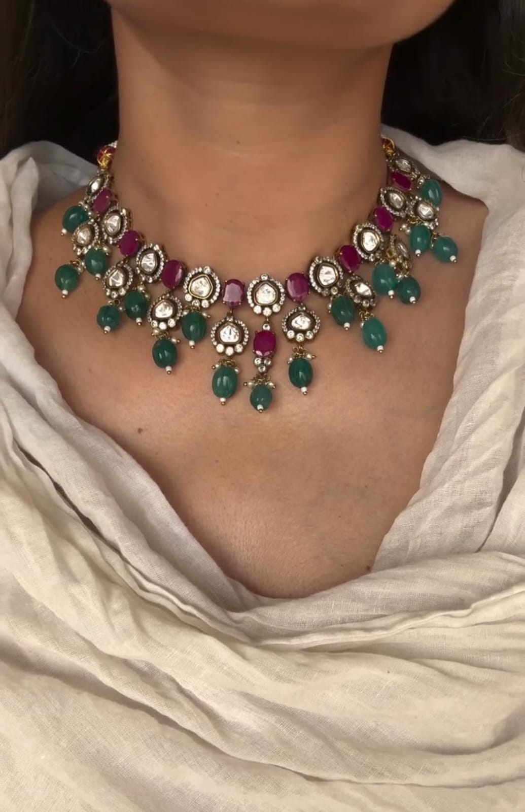 Polki Kundan Stones Necklace From 'Anushree Designs'