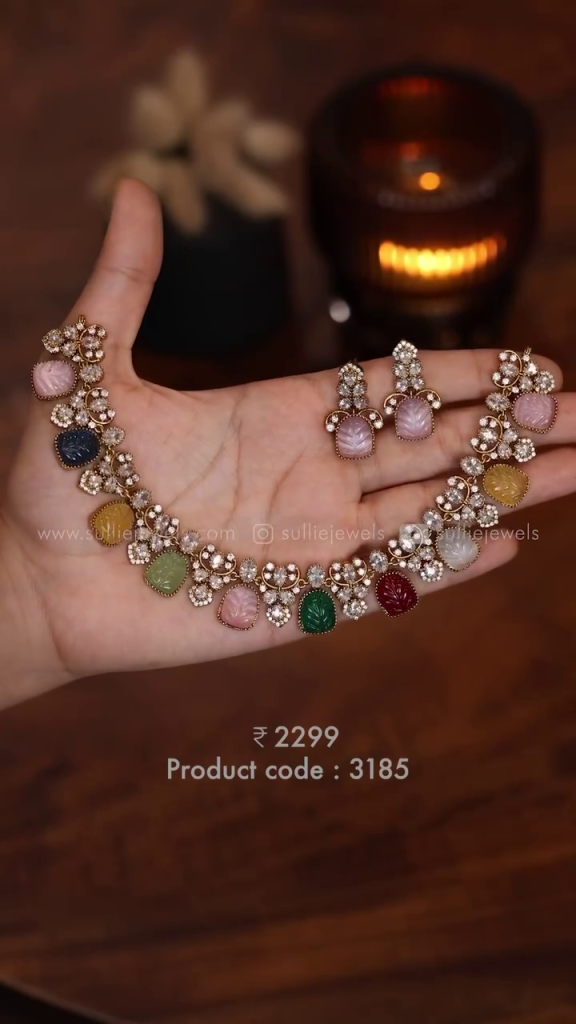 Premium Multi Color Stone Necklace From 'Sullie Jewels'