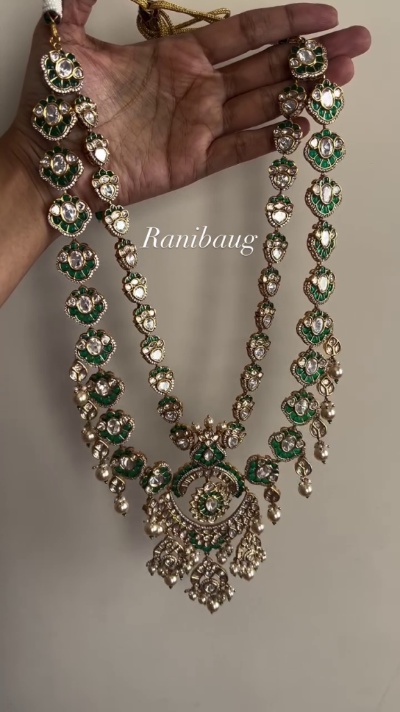 Two Layers Polki and Green Stones Haram From 'Ranibaug'