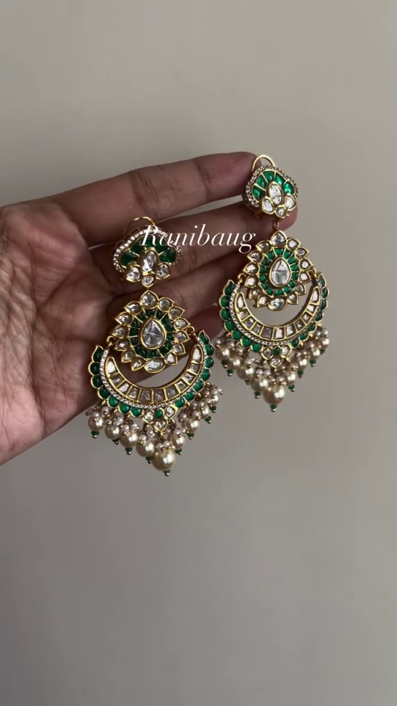 Two Layers Polki and Green Stones Haram From 'Ranibaug'