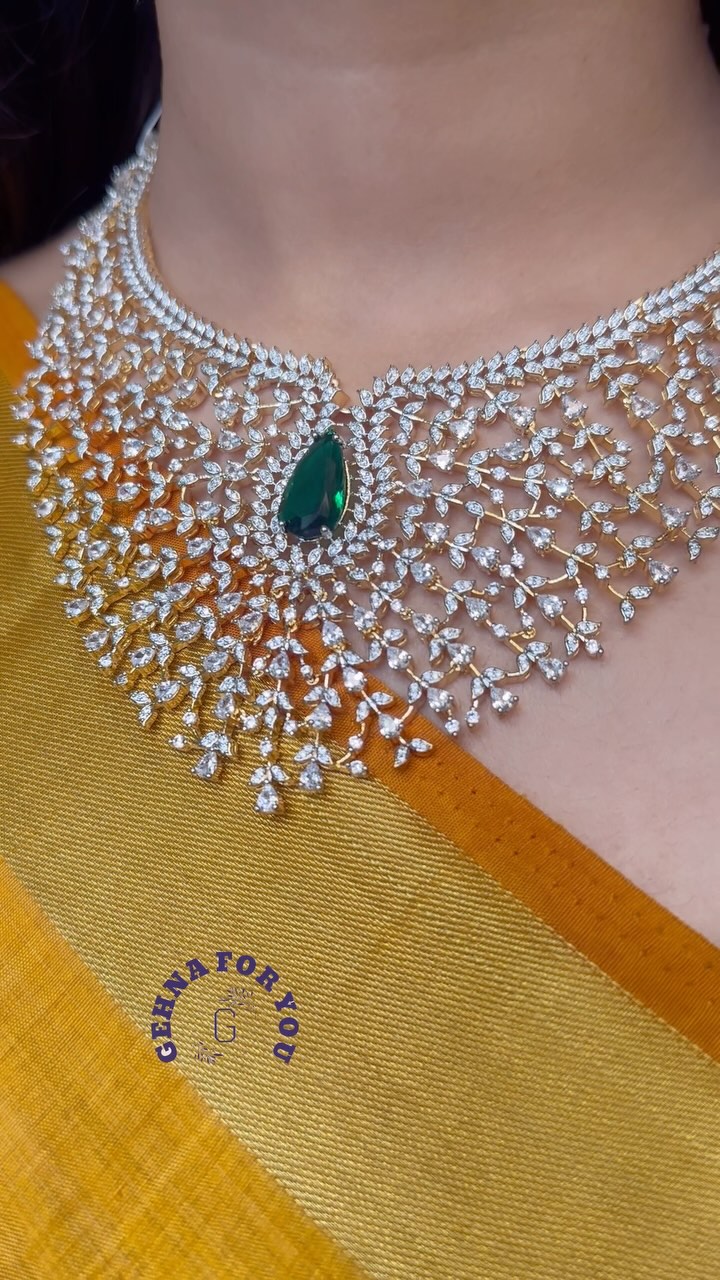 Imitation White Stone Necklace From 'Gehna For you'