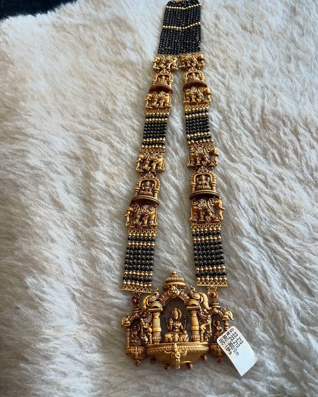 Temple Design Antique Beads Mangalsutra Long Haram From 'Mahalaxmi Gold'