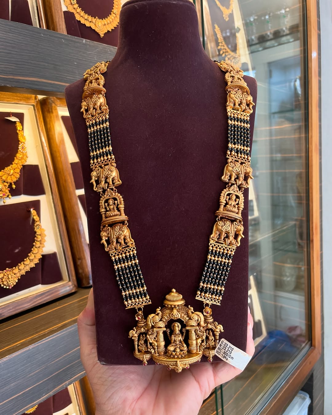 Temple Design Antique Beads Mangalsutra Long Haram From 'Mahalaxmi Gold'