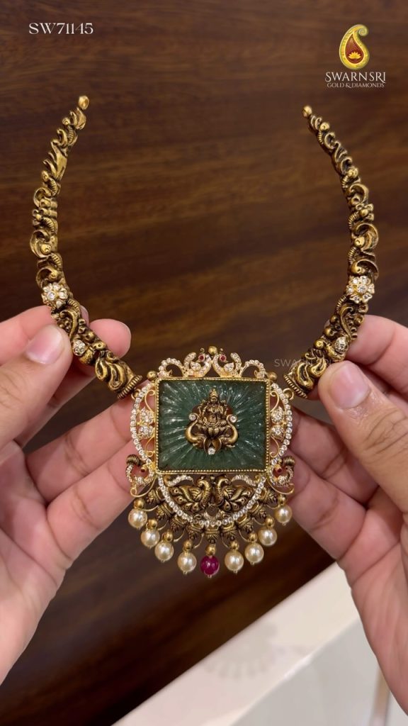 Traditional Lakshmi Pendant Kanti Necklace From 'Swarnsri Gold'