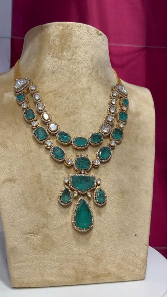 Two Layered Moissanite Polki Necklace From 'Creative Gems & Jewels'