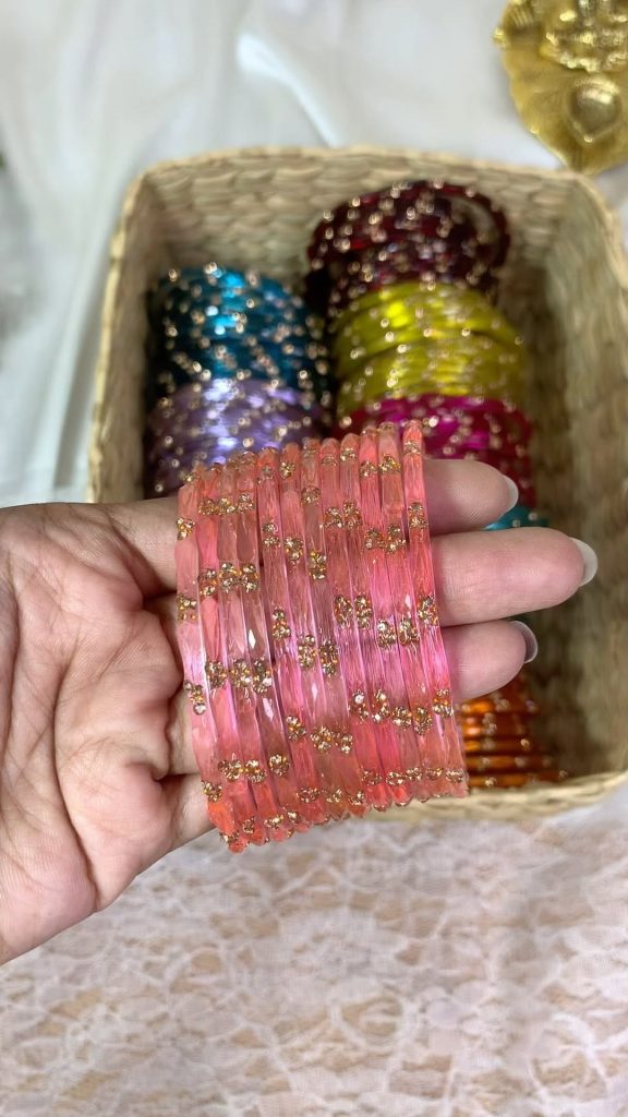 Glass Bangles With Glitters From 'Blossom Glass Bangles'