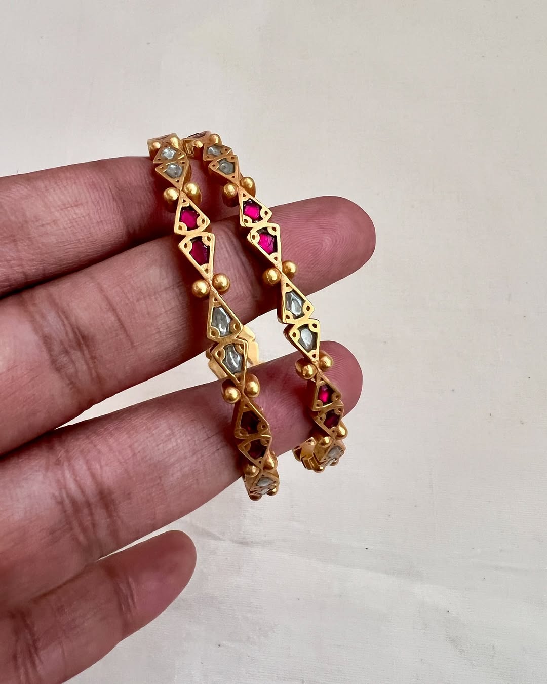 Gold Plated Multicolor Stones Bangles From 'House of Taamara'