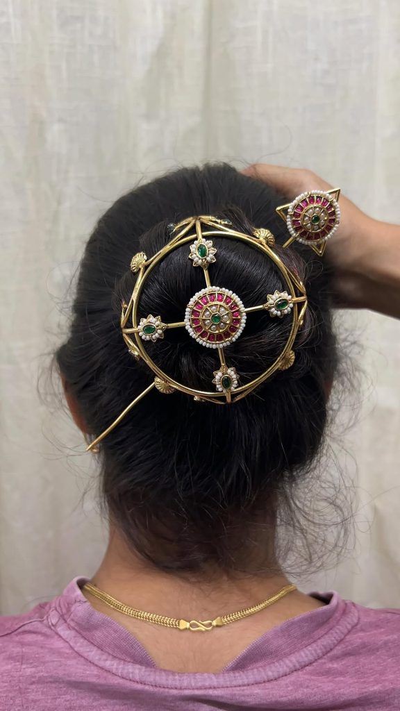 Imitation Pearl And Kundan Stones Hair Bun From 'Happy Pique'