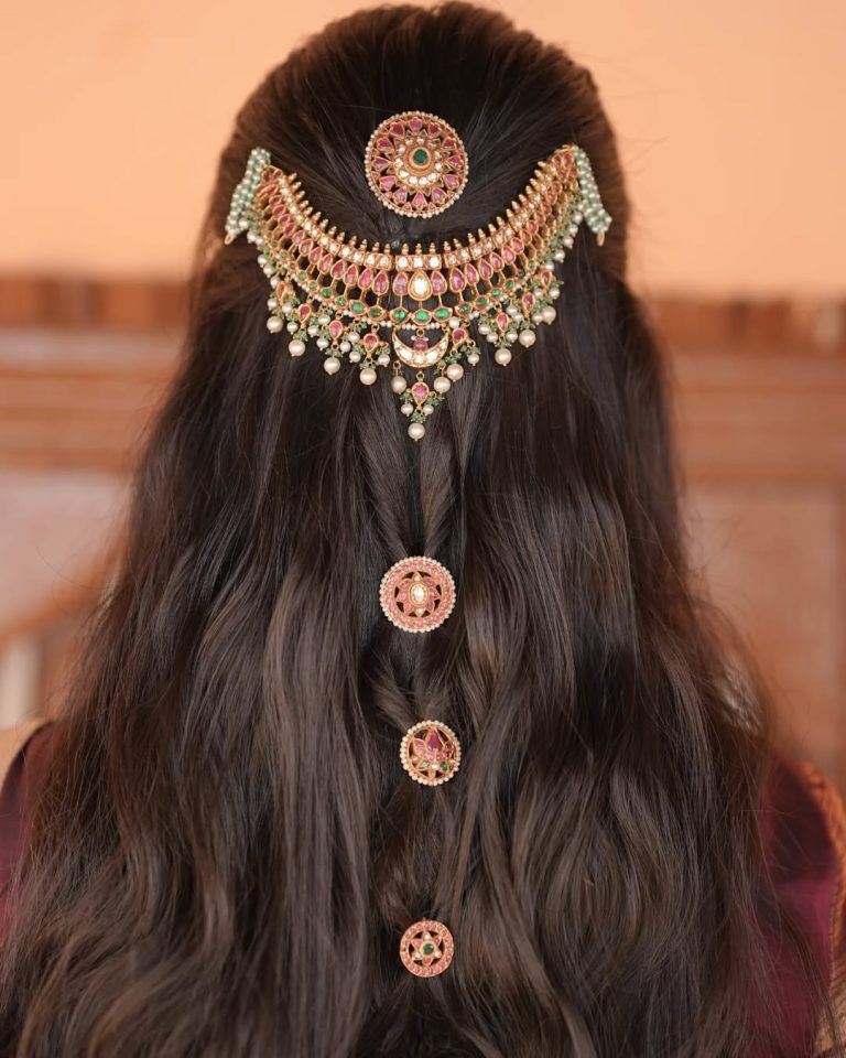 Kundan and Kemp Stone Hair accessories from 'Arnav Jewellery'