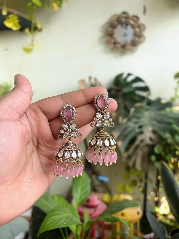 Moissanite Kundan Light Weight Jhumka From 'Petals By Swathi'