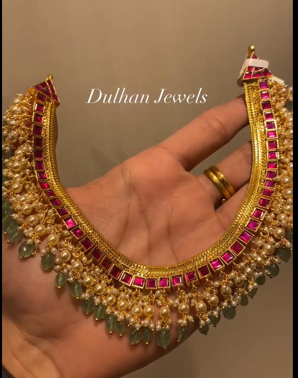 Reversible Jadau Kundan 2 in 1 Necklace With Bead & Pearl From 'Dulhan Jewels'